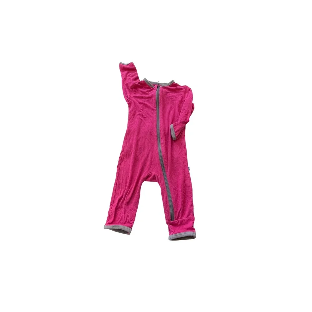 KicKee Pants Pink‎ Cow Bamboo Viscose Footless Romper Sleeper 0-3 Months I01